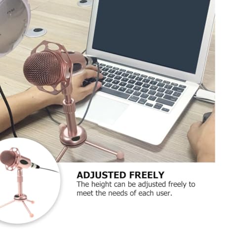 Desktop Chat with Stable to Height Microphone Kit and Adjustable Pedestal Alloy Stand Voice, Easy Use Accessory for Game Live Streaming Computer