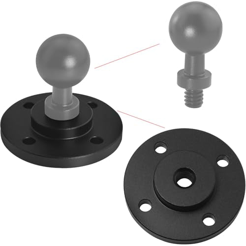 2 Set 1/4 inch Thread Tripod Adapter Holder Mount Plate Wall Mount Universal Wall Mount Mic Bracket Aluminium Alloy for Monitor Light Flash DSLR Camera Diameter 40mm 1/4 Hole