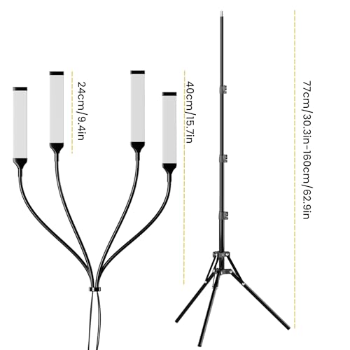 Four Arms LED Light for Photography,Esthetician Light for Lash Extensions with Phone Holder/Floor Lamp/Lash Light for Makeup/Tattoo/Selfie/Video Recording/Photography/TikTok/YouTube/Live Stream