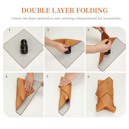 Camera Protective Wrap, 2 Pack Lens Protector, Magic Self-Adhesive Cloth for DSLR/Camera Lens/Phone/Accessories, 17.7'' * 17.7