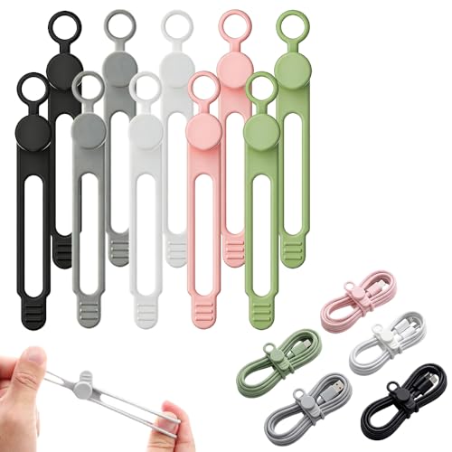 Data Cable Organizer Ties, Silicone Cable Straps Cord Organizer For Bundling Earphone, Charger Wire, Computer Cords, Reusable Cable Ties Wire Organizer In Home,Kitchen (20PCS-B) - color: 20pcs-b