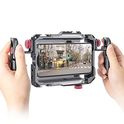 ULANZI Smartphone Video Rig with Handle, LINO Filmmaking Case Aluminum Alloy Phone Video Stabilizer Grip Tripod Mount for Video Maker Videographer with Cold Shoe for iPhone 16 15 Mini Pro Max 8 Plus