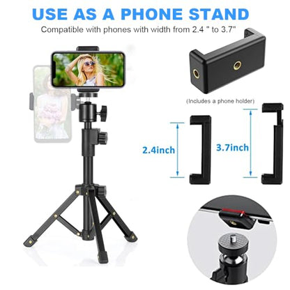Webcam Tripod Stand, Extendable Webcam Stand for Desk Small Camera Tripod for Logitech Webcam C922 C930e C920S C920 C615 C960 C920x BRIO 4K, NexiGo N60, Right Light, GoPro, DSLR, Projector, and More