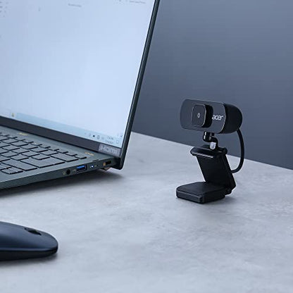 acer Full HD USB Streaming 2MP Webcam | 1080P HD | 360° Rotation | Digital Microphone | Plug & Play for Desktop or Laptop PC | Stream for Zoom, Skype, Facetime, YouTube | Conference Calls & MS Teams
