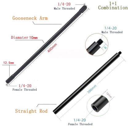 Webcam Stand Phone Holder Desktop Adjustable Gooseneck & Pole Video Clamp Stand Camera Mount for Cellphones, Logitech Webcam C922 C930e C920S C920 C615, Etc. (1/4" Threads, 7.5cm Clamp) - style: 7.5cm Clamp (Webcam Phone Stand)