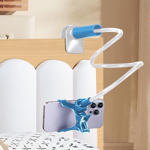 360-Degree Rotating Phone Stand, Adjustable Phone Holder for Desk, Flexible Phone Mount for Video Calls and Watching Videos - color: Blue