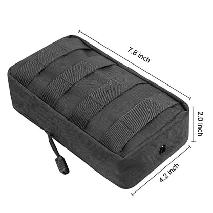 3 Pack Molle Pouch Combo Water Bottle Pouch Holder Tactical Molle Pouches Compact Utility Waist Bag Pack - color: Combo A:Black