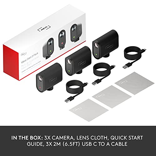 Logitech for Creators Mevo Start 3-Pack Wireless Live Streaming Cameras, for Multi-Camera HD Video,App Control and Stream via Smartphone or Wi-Fi - style: 3 Pack