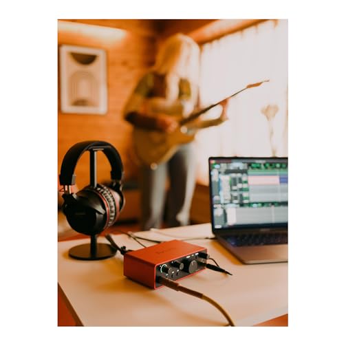 Focusrite Scarlett Solo 4th Gen USB Audio Interface, for the Guitarist, Vocalist, or Producer — High-Fidelity, Studio Quality Recording, and All the Software You Need to Record | 1 Mic Preamp, 1 Hi-Z Instrument Input, 24-Bit/192 Khz, Loopback, USB-C Bus-P