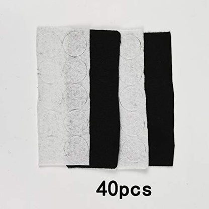 Undercover with 40 Stickies and 40 Fabric Discs for Hiding Lavalier Microphones and Reduce Wind Noise, 20 of Each Black/White