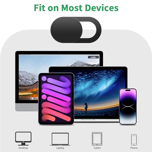 Laptop Camera Cover Slide, [10 Pack] Ultra-Thin Webcam Cover Compatible with Camera for MacBook,Laptop,PC,Computer,iMac,iPad. 0.022in Thick Web Blocker Protect Your Privacy and Security