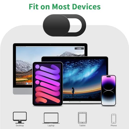 Laptop Camera Cover Slide, [10 Pack] Ultra-Thin Webcam Cover Compatible with Camera for MacBook,Laptop,PC,Computer,iMac,iPad. 0.022in Thick Web Blocker Protect Your Privacy and Security