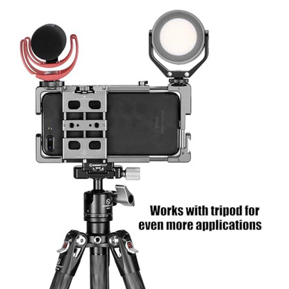 PCR-01 Smartphone Cage Universal Phone Video Rig Kit with Handle, Phone Stabilizer for Video Recording Cell Phone Filming Accessories