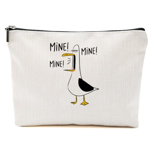 Funny Seagull Makeup Bag for Women, Portable Cosmetic Bag Travel Organizer Toiletry Accessories, Humorous Roomy Makeup Pouch with Zipper, Birthday Christmas Gifts for Women Girls - color: Multicolor 1400