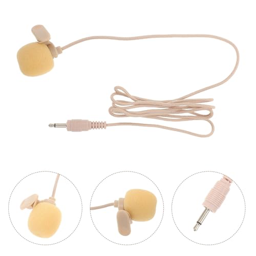 STOBAZA Portable Lapel Microphone Wired Condenser Mini Mic with 3.5mm Plug for PC Laptop Tablet, Skin Tone Wearable Microphone for Video Recording, Vlogging, and Online Meetings