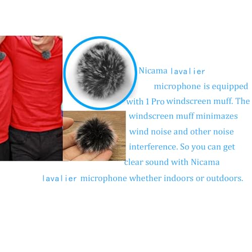 Nicama LVM1 Lavalier Lapel Microphone with Windscreen Muff for DSLR Camera Canon Nikon Camcorder Zoom TASCAM Audio Recorder Smartphone PC