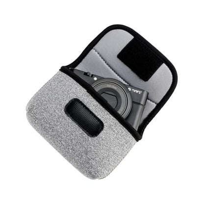 KIWIFOTOS Camera Case for SONY RX100 VI Ricoh GR IV III | without Strap,soft neoprene, anti scratches, for Canon SX740 KODAK FZ45 FZ55 H35N Camera Pouch pockets for battery, - color: Neoprene Camera Case Gray