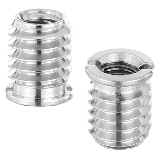 4 PCS 1/4 to 3/8 Adapter, 1/4 Female to 3/8 Male Adapter Tripod Thread Adapters 12 Mm Height Reducer Bushing Convert Screw Adapters for Camera Dslr Slr Monopod Tripod Ballhead Stand and Video Light