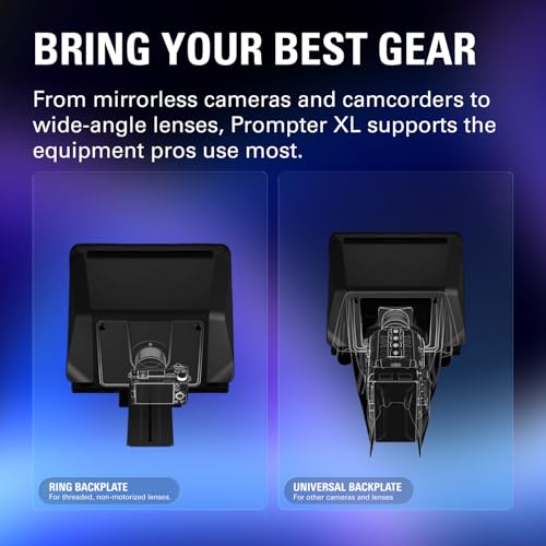 Elgato Prompter XL, Full-Sized Teleprompter, Removable | 15.6-inch detachable Full HD display, Doubles as conferencing monitor, Fits DSLR, mirrorless, studio cameras, USB-C 3.2 - style: Prompter XL