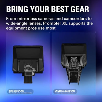 Elgato Prompter XL, Full-Sized Teleprompter, Removable | 15.6-inch detachable Full HD display, Doubles as conferencing monitor, Fits DSLR, mirrorless, studio cameras, USB-C 3.2 - style: Prompter XL