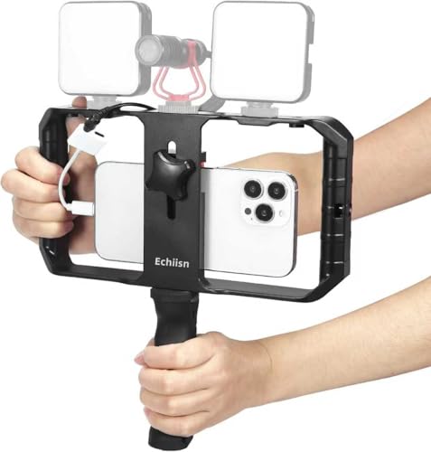 Adjustable Smartphone and PC Tablet Stabilizers and Mount with Cold Shoe for Film Maker Video Grapher Compatible with iPhone 17/1615/14/13/12/ Pro Max and Android