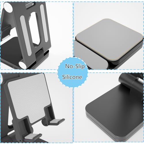 Fanlory Folding Cell Phone Stand,Laptop Stand, Adjustable Height and Angle Foldable Cell Phone Stand Holder for Desk, Taller iPhone Stand Compatible with 4-11" Smartphones Tablet Laptop,Gift for Mom