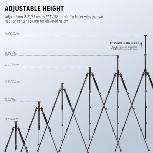 NEEWER Basics TP15 Camera Tripod Monopod, 68" Metal Heavy Duty Portable Travel DSLR Cell Phone Stand with Cellphone Holder Mount Compatible with iPhone Filming Video Recording, Ball Head Not Included - style: TP15