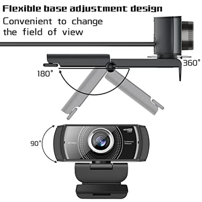 Webcam with Microphone 1080P 60FPS, Privacy Cover Web Camera for Desktop, Autofocus, Dual Noise-Cancelling Mics Streaming Webcam for Gaming, Laptop/Mac/Zoom/YouTube/Video Calling/Office
