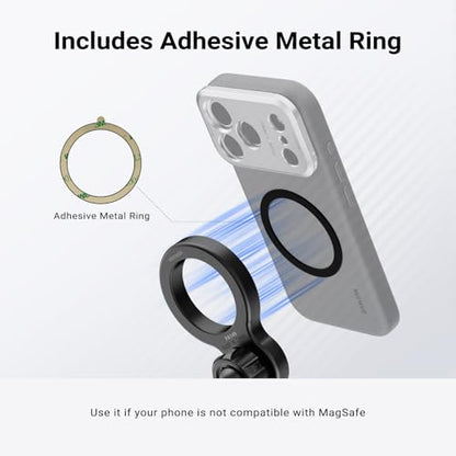 NEEWER Basics Magnetic Phone Tripod Mount Adapter, 360° Ball Head Aluminum Compact Lightweight Portable Phone Holder Attachment Compatible with MagSafe iPhone Samsung Android Video Recording, PA149 - style: PA149