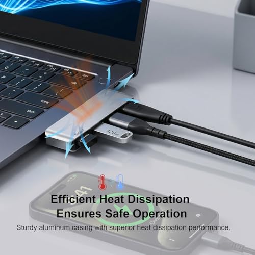 Right Side USB 3.0 Hub, 4-Port Cable-Free USB Splitter for Laptop, Direct-Plug Design, Compatible with MacBook, Laptops, Desktop, Surface, Flash Drive, HDD and USB More - color: Silver(Right)