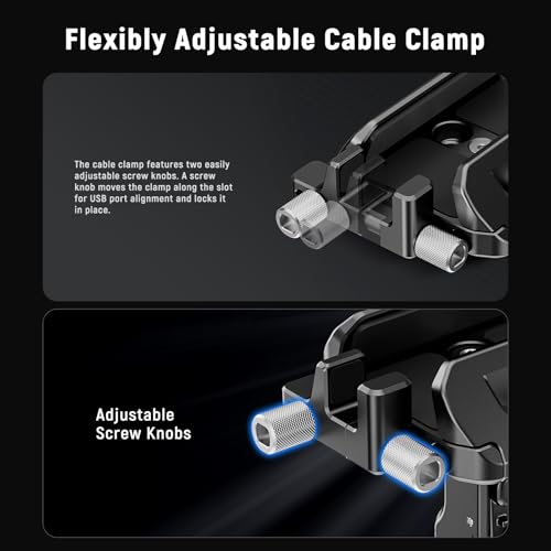 Neewer SSD Holder 40-65mm Quick Release SSD Bracket Mount with Cable Clamp Compatible with SmallRig Phone Cage for 16 Pro Max 15 Pro Max Samsung S24 Ultra T9 T7 T5 SanDisk, PA065 - style: PA065