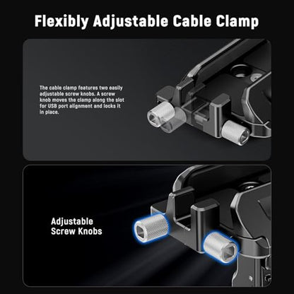 Neewer SSD Holder 40-65mm Quick Release SSD Bracket Mount with Cable Clamp Compatible with SmallRig Phone Cage for 16 Pro Max 15 Pro Max Samsung S24 Ultra T9 T7 T5 SanDisk, PA065 - style: PA065