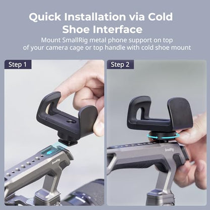 SMALLRIG Universal Power Bank Holder with Cold Shoe Mount, Adjustable Power Bank Clamp Mount for Camera Rig and Phone Cage and Handle - 4600 (Pack of 2) - size: 67.5 x 34 x 52 mm (2.7 x 1.3 x 2 in) (Pack of 2)