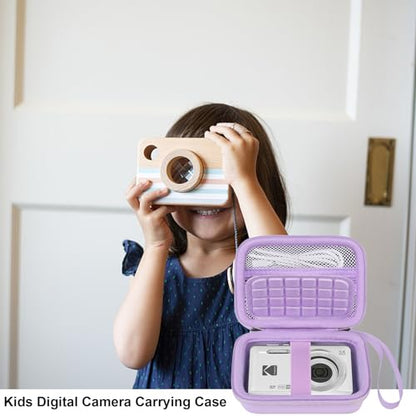 Elonbo Camera Carrying Case for KODAK PIXPRO FZ55 / FZ53 / FZ45 / FZ43 16MP Digital Camera, Vlogging Camera Storage Holder Travel Bag, Mesh Bag Fits Batteries, Cable, Memory Card, Card Reader,Purple - color: Purple