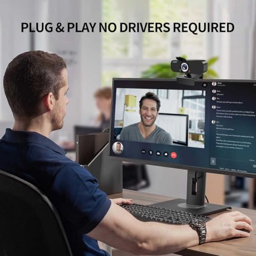 1080P Webcam for Computer/Laptop/Desktop/PC, External Camera with Microphone, USB Plug&Play, Auto Low Light Correction, Privacy Cover, Tripod, Wide Angle for Meeting/Online Video/Zoom - style: 1080p-with tripod
