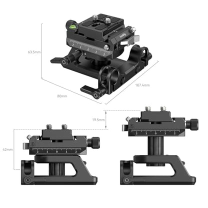 SmallRig Mount Plate for Arca-Swiss Quick Release Clamp and Bottom Plate for Manfrotto Type with Height-Adjustable 15mm Rod Clamp Mount - 4233 - style: Baseplate w/ 15mm Rod Mount