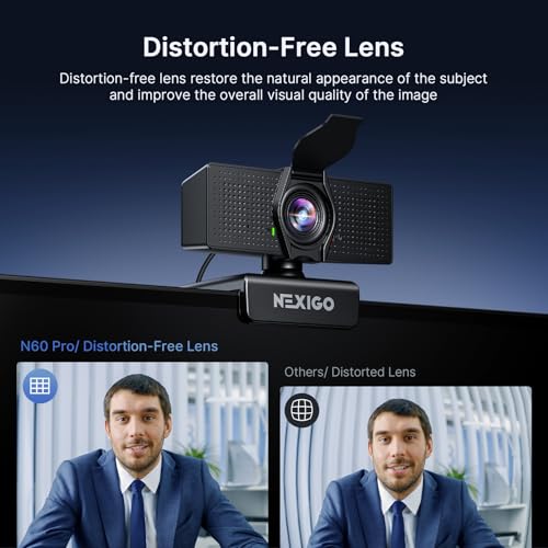 NexiGo 4K Business Webcam Kit, N60 Pro UHD Web Cam with Autofocus, 1080p 60 fps, Noise-Canceling Mics, Video Conference Light, Flexible Tripod Stand, for Switch 2/Zoom/Teams/Google Meet