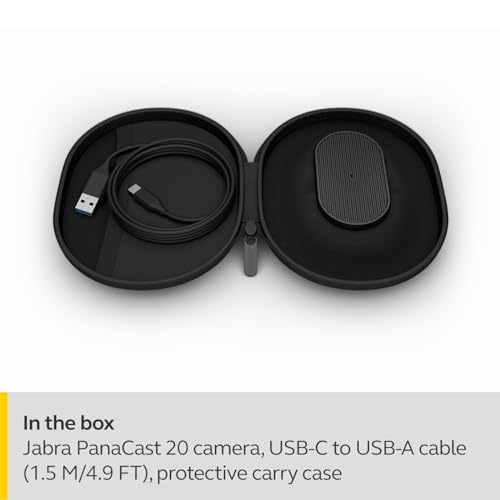 Jabra PanaCast 20 Conferencing Camera - Flexible Plug & Play Personal Video Solution Computer Webcam with AI-Powered 4K Ultra-HD, Intelligent Zoom, and Lighting Optimization - Black