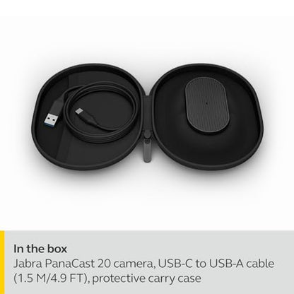 Jabra PanaCast 20 Conferencing Camera - Flexible Plug & Play Personal Video Solution Computer Webcam with AI-Powered 4K Ultra-HD, Intelligent Zoom, and Lighting Optimization - Black
