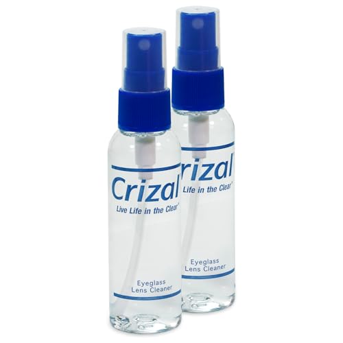 Crizal Eyeglass Lens Cleaning Solution – 2 Pack – Safe for AR-Coated Lenses – Designed & Tested by the AR Coating Experts - color: 2oz Spray / 2 Pack
