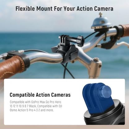 NEEWER Flexible Mount Wrap Band Compatible with GoPro DJI Insta360 Action Cameras, Motorcycle Bike Handlebar Roll Bar Tube Clip Holder Bracket Accessories for Photography Video Recording, GP-77 Black - style: GP-77