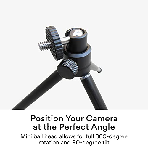 MEE Audio Lightweight Mini Tripod for Webcams and Small Cameras for Video Conference; Flexible, Portable, Compact Web Cam Desk Tabletop Travel Mount Stand for Logitech Webcam C920 C925 C920s C922