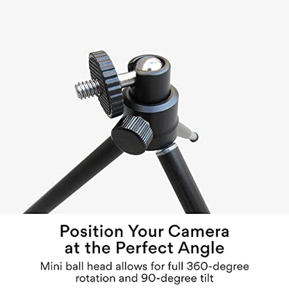 MEE Audio Lightweight Mini Tripod for Webcams and Small Cameras for Video Conference; Flexible, Portable, Compact Web Cam Desk Tabletop Travel Mount Stand for Logitech Webcam C920 C925 C920s C922