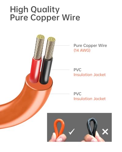 3M(10FT) 12V/24V Car Charging Cable to XT60 Connector, 14 AWG Cigarette Lighter Charger, Compatible with Anker SOLIX C300/C1000/F2000, EcoFlow Delta 2, BLUETTI AC2A Portable Power Station - color: Orange