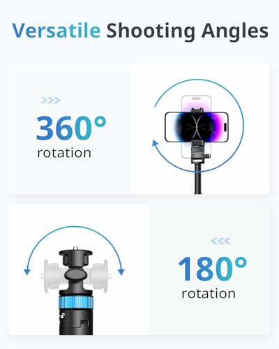 UBeesize 72" Phone Tripod - Tripod for iPhone & Selfie Stick with Phone Holder & Remote - Upgraded, Stable & Portable Stand for iPhone 17/16/15/14, Android, Cameras & Action Cams - size: 72-in