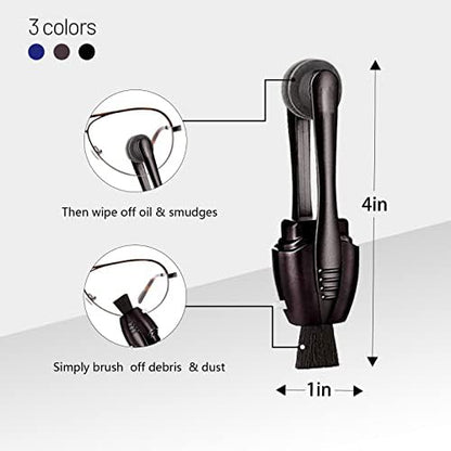 Eye Glasses Cleaner (3pc), Portable Carbon Eyeglass Cleaner, Microfiber Spectacles Mini Sunglasses Brush Soft Brush Cleaning Tool for Lens