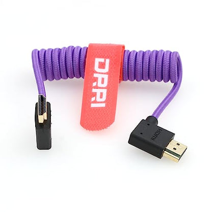 8K/60Hz 4K/120Hz 48Gbps HDMI 2.1 Ultra High-Speed Braided Coiled Cable for Sony A7III a7s3, Atomos Ninja V - color: Purple braided Coiled, size: Left HDMI-Right HDMI