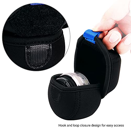 JJC Water Resistant Neoprene Camera Lens Pouch Case, Fold-Over Lens Bag for Mirrorless Lenses Up to 2.4 x 1.6 (D X H) for Canon EF-M 22mm f/2, Sony E PZ 16-50mm f/3.5-5.6, Fujifilm XF27 f/2.8 etc. - size: 2.4 x 1.6"