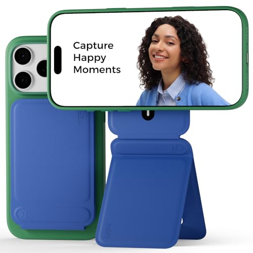 MOFT Phone Tripod Stand Selfie Stick for iPhone, Multi-Angles iPhone Stand, Lightweight & Portable Phone Holder, Strong Magnets, MOVAS Vegan Leather, Travel Essentials, Sapphire (Without Card Slot) - color: Sapphire x Without Card Slot, size: Without Card