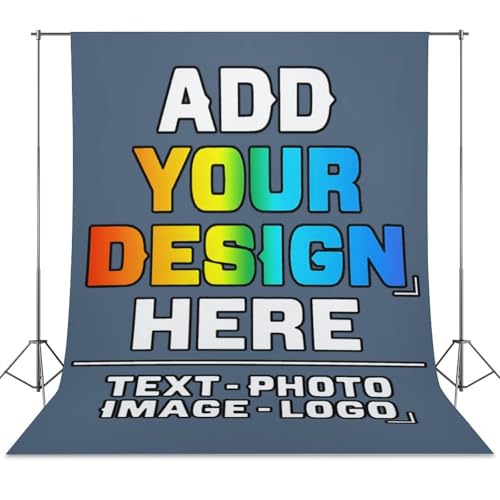 Custom Photography Cloth Design Your Own Photo Logo Text Personalized Backdrops Non-Reflective Non-Penetrating Photoshoot Background Screen Portrait Studio Photobooth Drops 56 X 79 Inches, Dusty Blue - color: Dusty Blue, size: 56"×79"